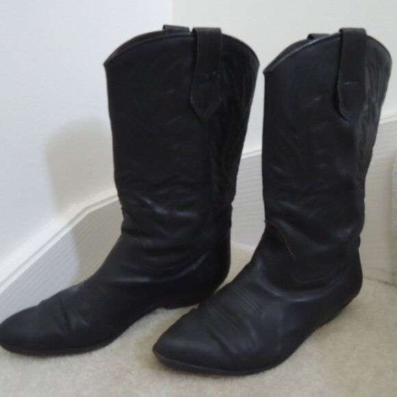 Ladies Cowboy Boots Size 8M Black Leather Western Boot by Seychelles - Picture 3 of 14
